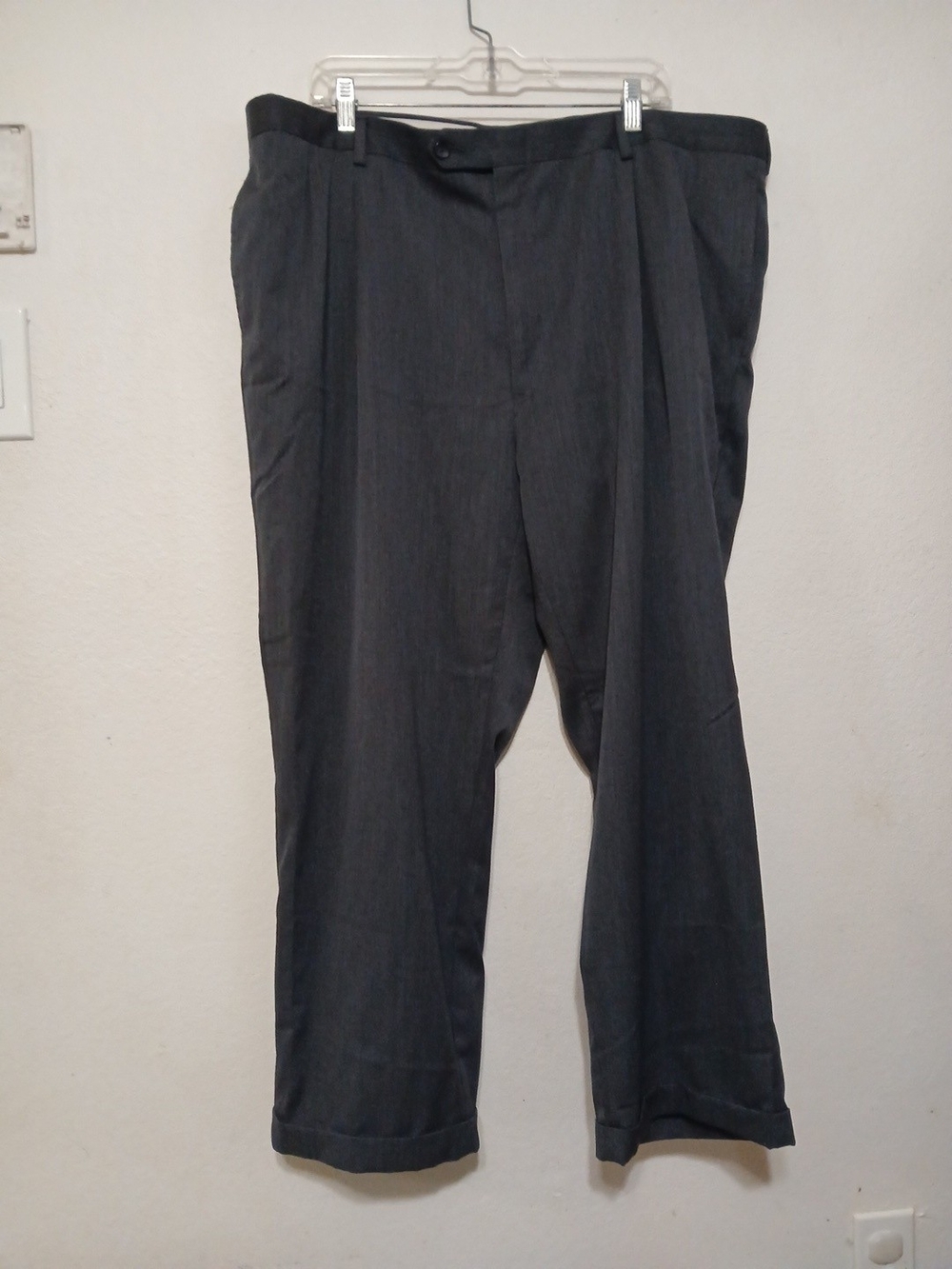 Vintage Austin Reed Pants Men’s Size 44 Charcoal Gray Striped Wool Dress Pants